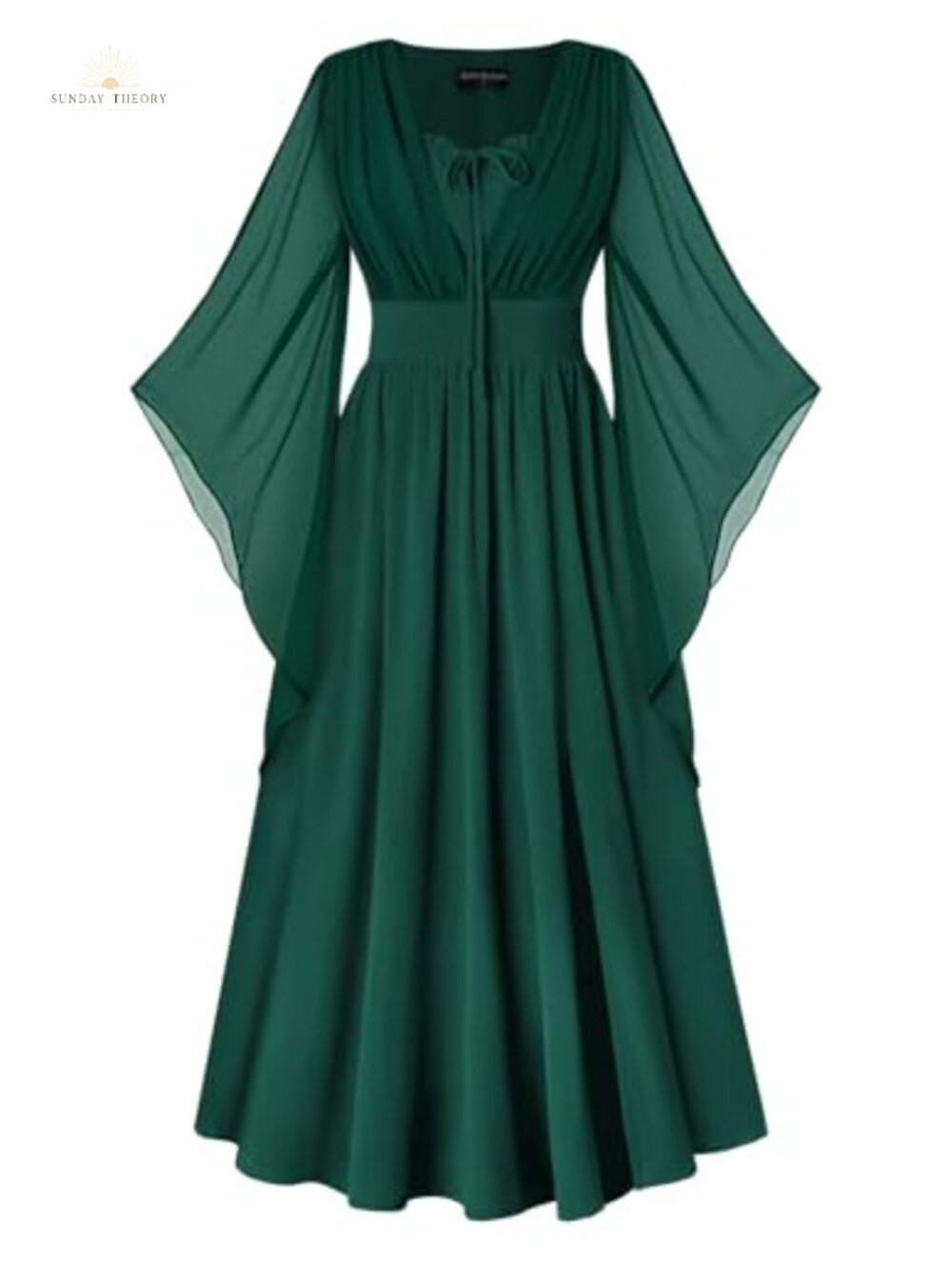 Renaissance Costume Women Pirate Medieval Maxi Dress Front Slit A-Line